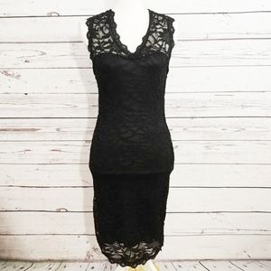 Windsor little black lace bodycon dress